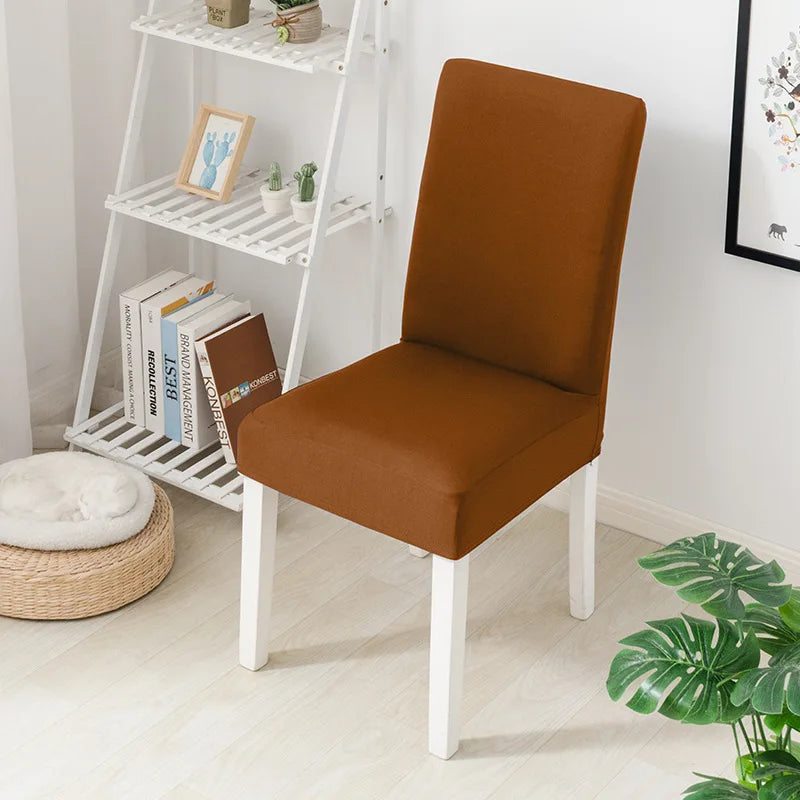 Simple Modern Household Dining Chair Slipcover Half-Pack Stretch Polyester Cover Wear-Resistant and Dustproof