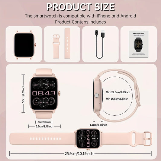 Valentine's Day Gift, FAWEIO Women's Smartwatch, Men's Wireless Calling,1.8-inch HD Touchscreen,Fitness Tracker,100+Sports Modes