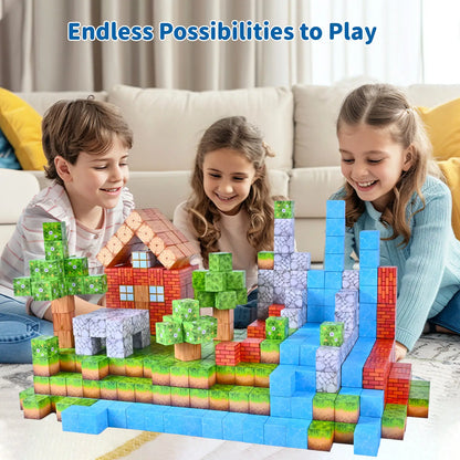 103pcs Magnetic Block Puzzles DIY Educational Assembly Building Blocks Bagnetic Attraction 2.5cm Large Particle Kids Toys