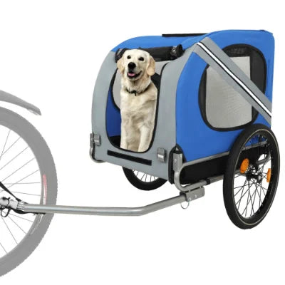 Durable Steel Frame All-Terrain Pet Carrier Large Folding Bike Trailer for Dogs 120LB for Cycling Jogging Camping Outdoor