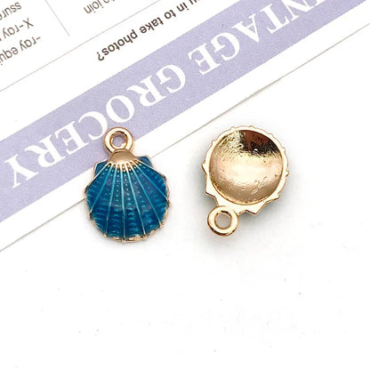 Hot Sale Natural Crafts Alloy Ocean Starfish Conch Seashell Enamel for DIY Nautical Jewelry Making Home Decoration