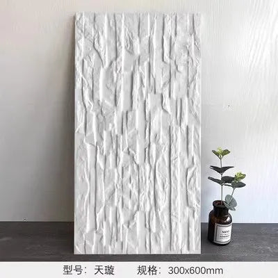 High - Durability Foshan 300X600 White Concave Enamel Cultural Stone Tiles for Villa Exterior Walls and Courtyard Walls