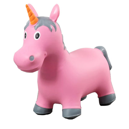 Custom Pvc Inflatable Toddler Riding Bull Unicorn Horse Toys Ride Plastic Jumping Horse Jump Animal Toy Outdoor Toys for Toddler