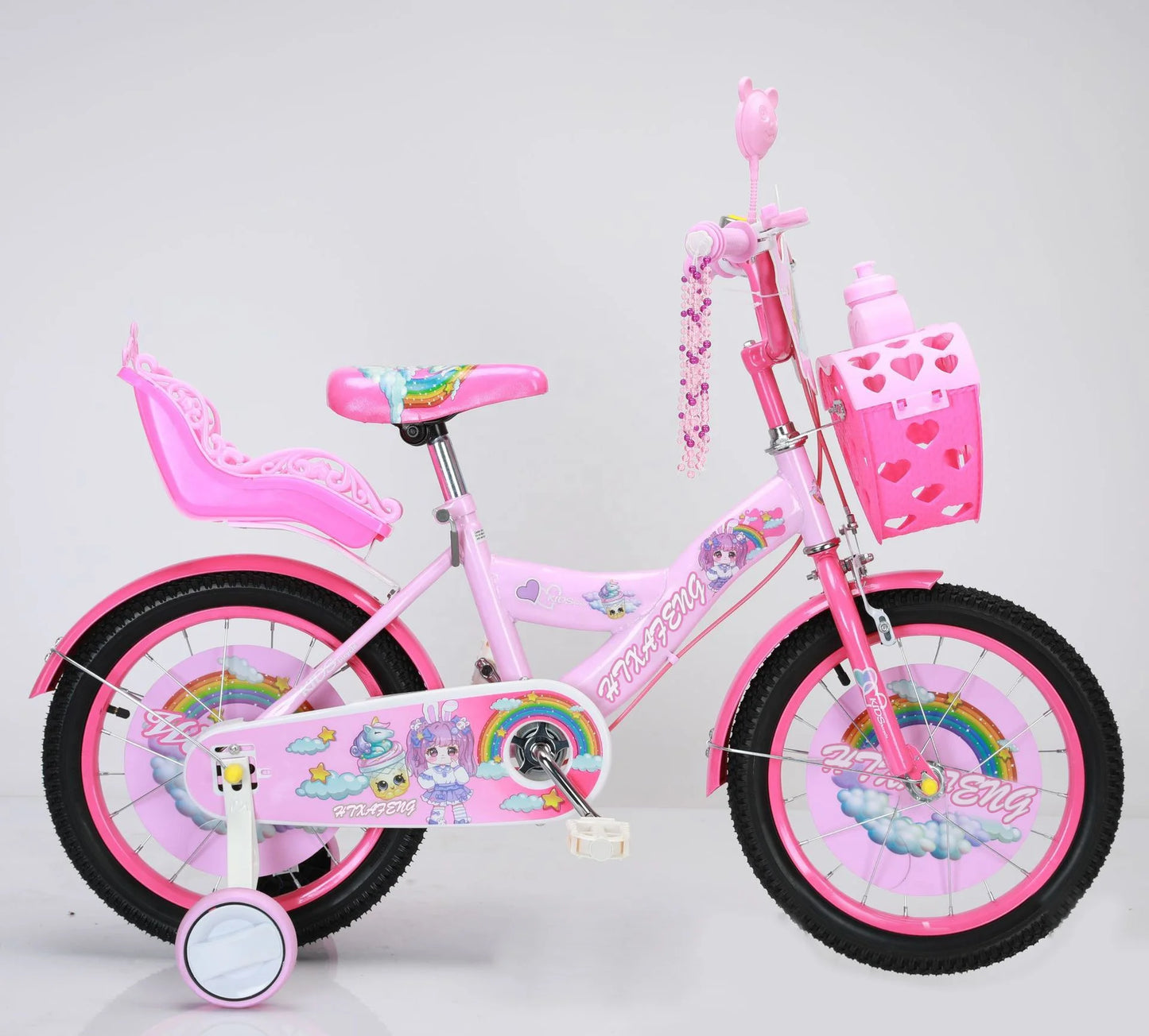 New Design Flower Style 12" 14" 16" Baby Girls Kids Bike with Doll Seat for 4 5 6 7 Years Old Children