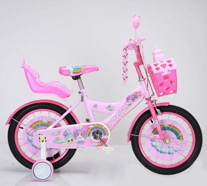 New Design Flower Style 12" 14" 16" Baby Girls Kids Bike with Doll Seat for 4 5 6 7 Years Old Children
