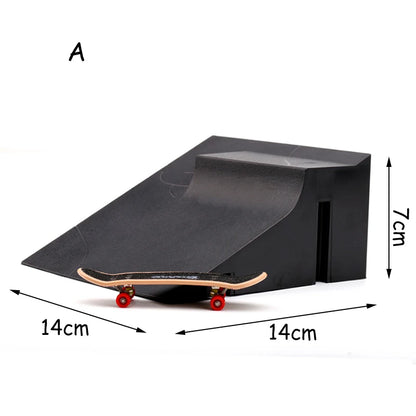 Finger Skateboard Skatepark Mini Ramp Skateboarding with Metal Wheels Finger Teck Toys for Finger Sport Game