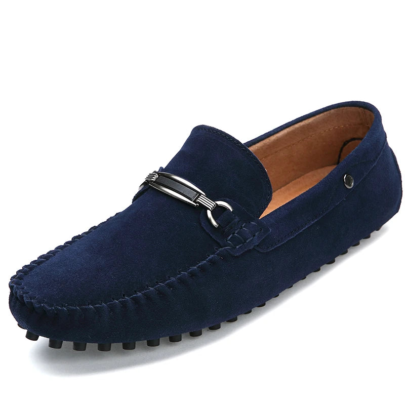 Men's Loafers Gommino Driving Shoes Moccasins Penny Loafer Flats Spring Low-top Faux Suede Slip on Casual Leisure Male Handmade