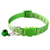 Cute 1.0cm Reflective Stripe Cat Collar with Breakaway Head Plastic Buckle Polyester Small Colored Bell Printed Pet Paws Design