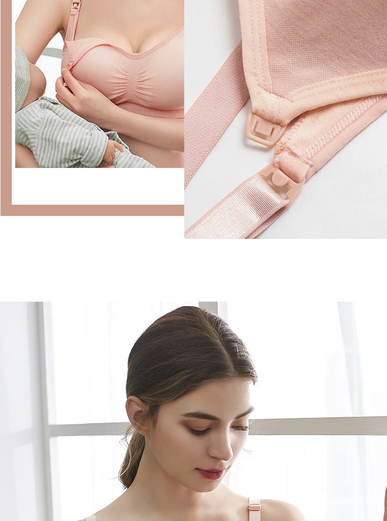 plus Size Seamless Nursing Bra for Women Breathable Maternity Push up Front Closure Underwear Adjustable Straps Wire-Free