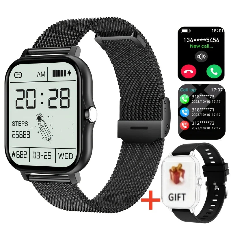 Smartwatch for Men and Women, with Calling and Message Notifications, Large Screen Display, Suitable for Various Sports Modes