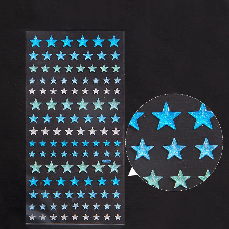 Glitter Magic Crystal Love Star Sticker 3D Shiny Gem Three-Dimensional Sticker Phone Notebook Diary DIY Gift Decoration For Girl
