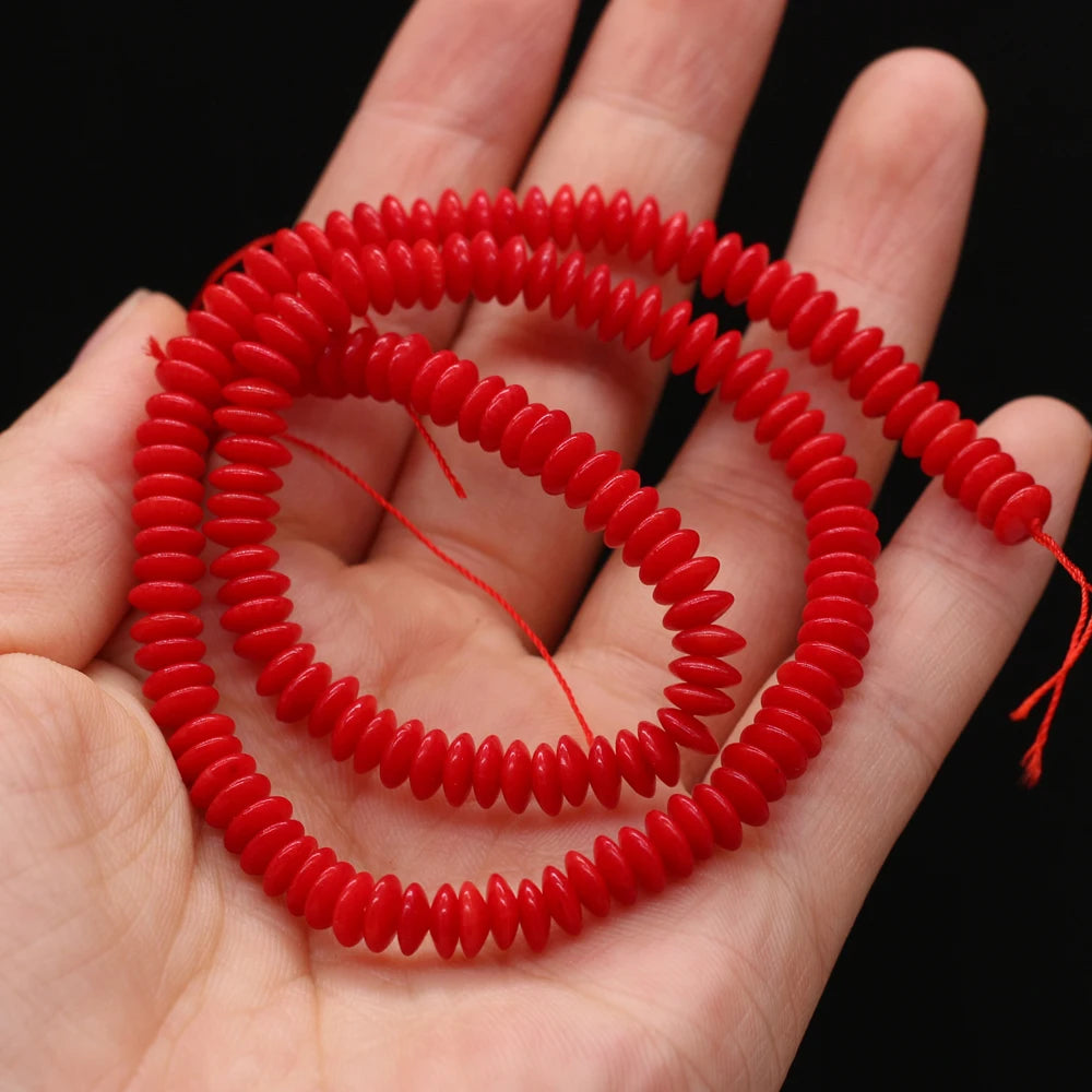 Natural Red Coral Beads Cylindrical Loose Coral Beads for Jewelry Making DIY Bracelet Necklace Accessories Size 3x3mm