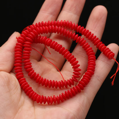Natural Red Coral Beads Cylindrical Loose Coral Beads for Jewelry Making DIY Bracelet Necklace Accessories Size 3x3mm