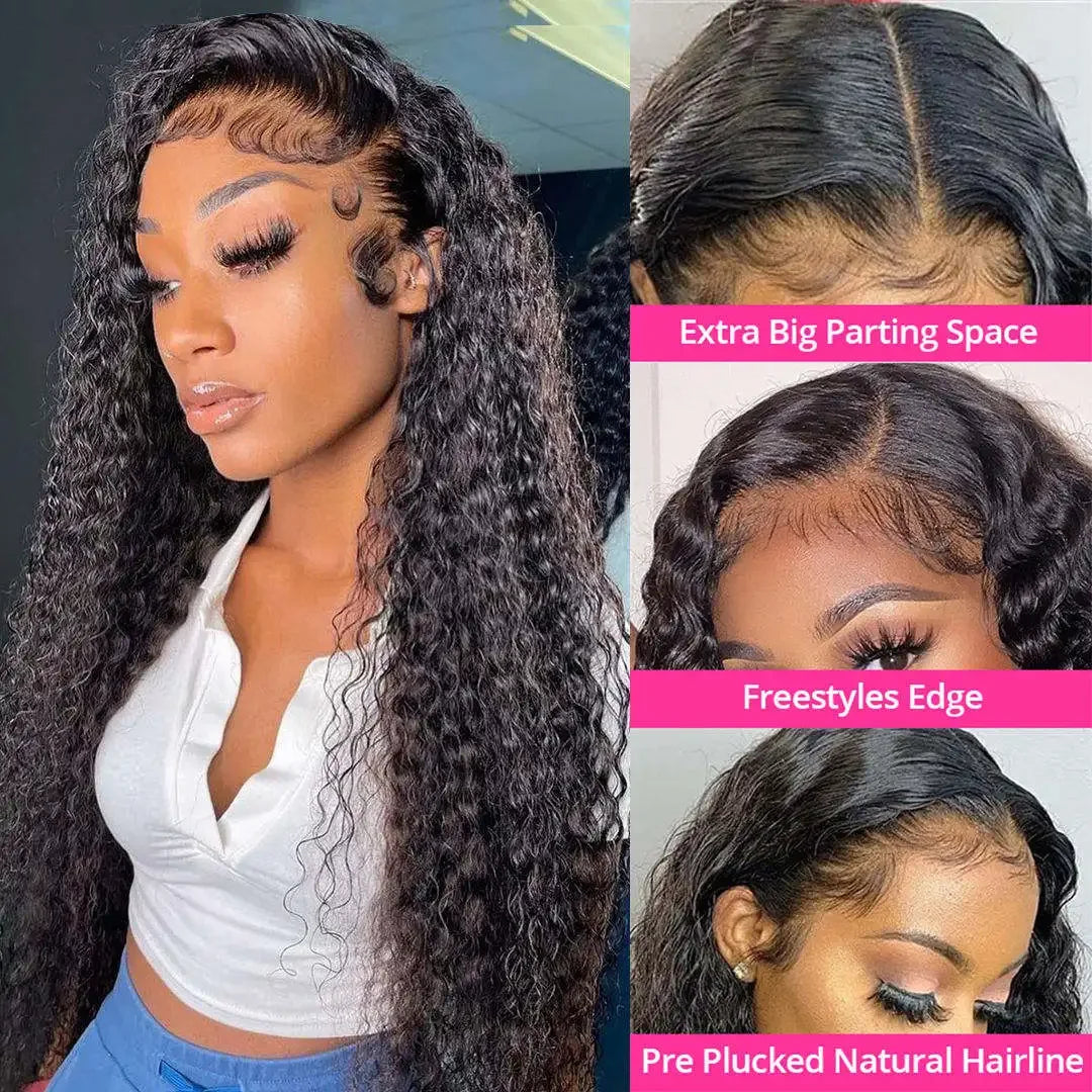 Afro Kinky Curly Raw Brazilian Virgin Human Hair Wig 4x4 Lace Frontal Closure HD Transparent Lace Front Natural Human Hair Wig