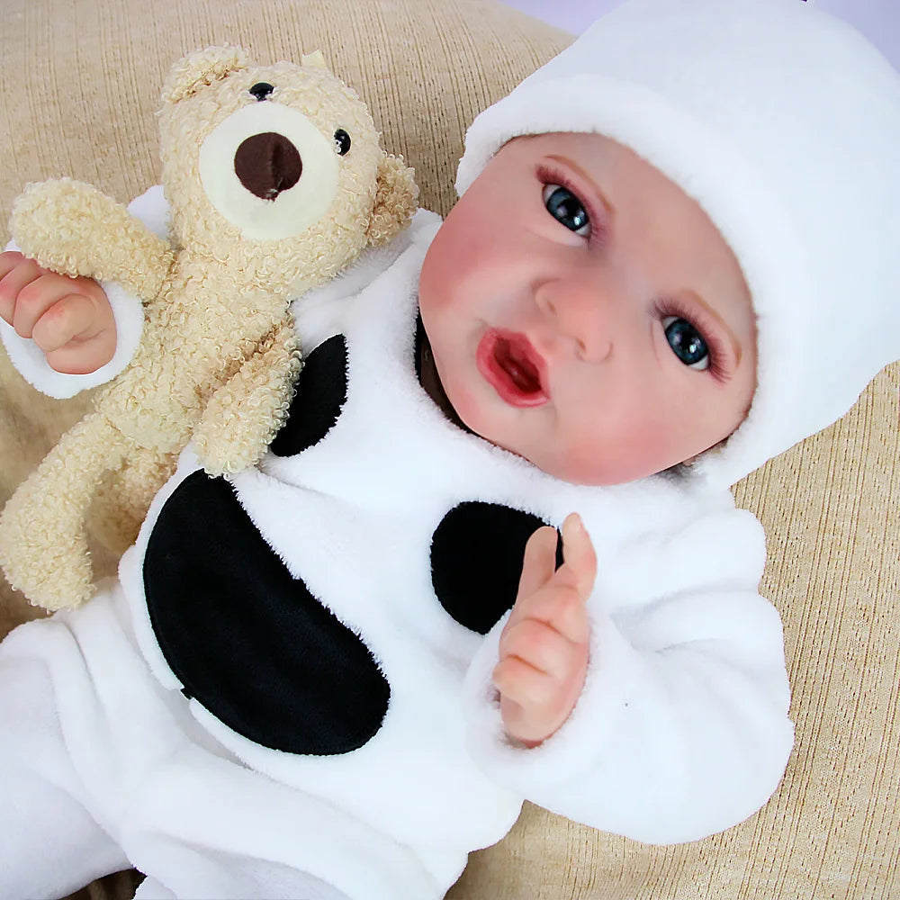 55cm Reborn Baby Doll Pure Hand-Painted Visible Veins Vinyl Soft Toy Gift DIY Toy Unisex