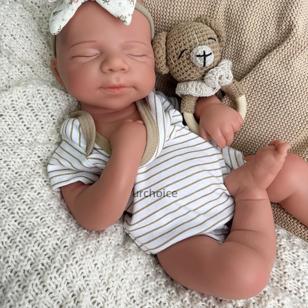3D Modeling Support 19" Full Silicone Body Reborn Baby Lifelike Open Mouth Fashion Doll Toy for Collectors and Artists