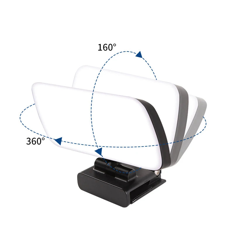 Video Conference Selfie Ring Lamp Light For iPad Laptop PC Webcam Studio LED Dimmable Lighting With Clip For Youtube Live Stream
