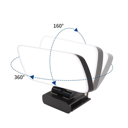 Video Conference Selfie Ring Lamp Light For iPad Laptop PC Webcam Studio LED Dimmable Lighting With Clip For Youtube Live Stream