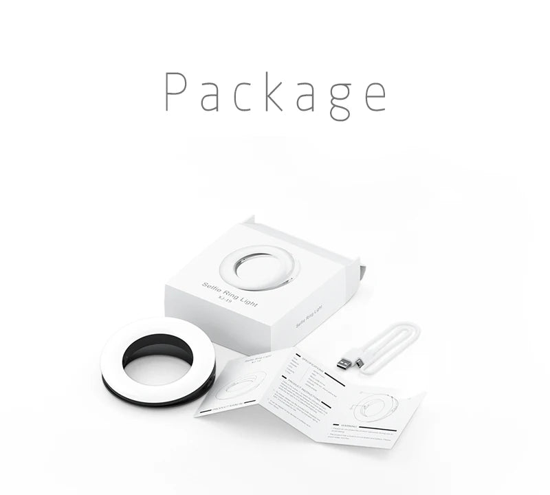Portable LED Selfie Ring Light Flash For Mobile Phone Laptop Fill Light For Youtube VK Video USB Rechargeable Clip Ring Lamp