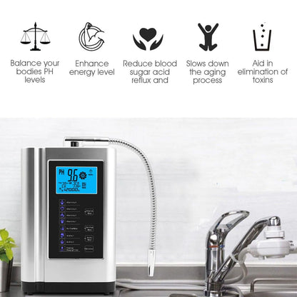Alkaline Water Ionizer hydrogen generator Machine Purifier,Produces pH 3.5-10.5 Alkaline Acid water Water Filter system for Home
