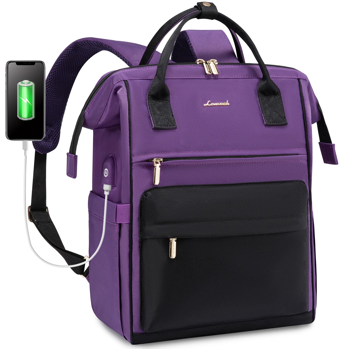 LOVEVOOK Hot Sell Bag 15.6 Inch Waterproof  Multifunction Nylon USB Charger Backpack Business Travel Laptop Backpack
