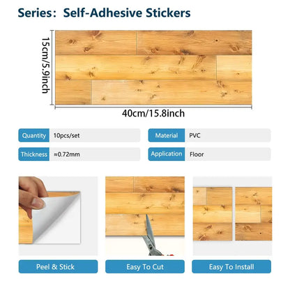 Durable Vinyl Self-Adhesive Non-Slip Floor Stickers Grain Kitchen Tile Decals-Waterproof Peel-And-Stick Flooring Accessories