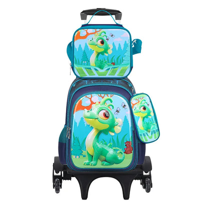 3D Cartoon Children 16 Inch 3PCS School  Bags Set Kids School Backpack  With Pencil Case and Lunch Container for Boy Girl