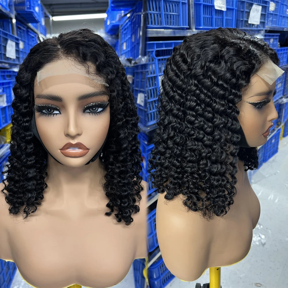 100% Virgin Human Brazilian Hair Short 4x4 Closure BOB Wig for Black Women Cheap Curly Bob Wigs Human Hair Lace Front