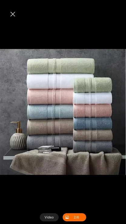 Customized Plain Color Luxury Hotel Face Hand Bath Towel Beach Towel Set Bathroom