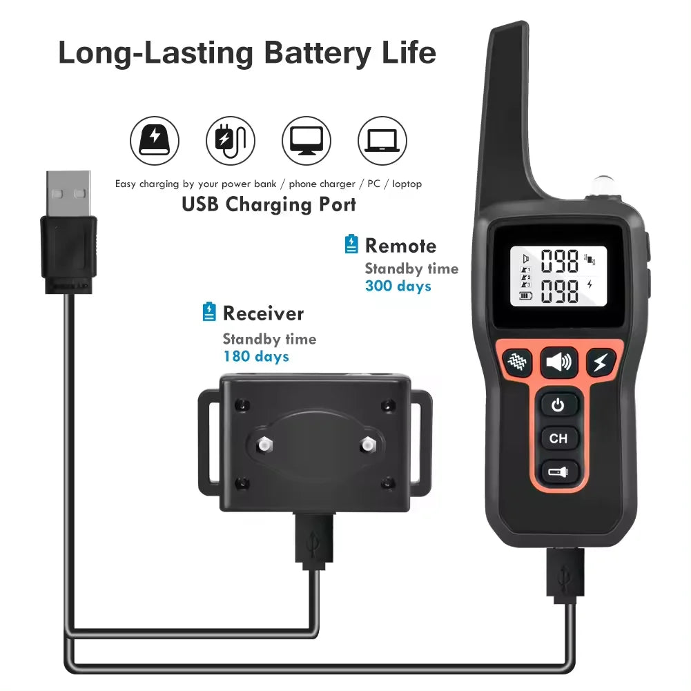 Top Seller IPx7 Waterproof Pet Training Products Shock Dog Training Collar Electronic Bark Collar With Remote Control