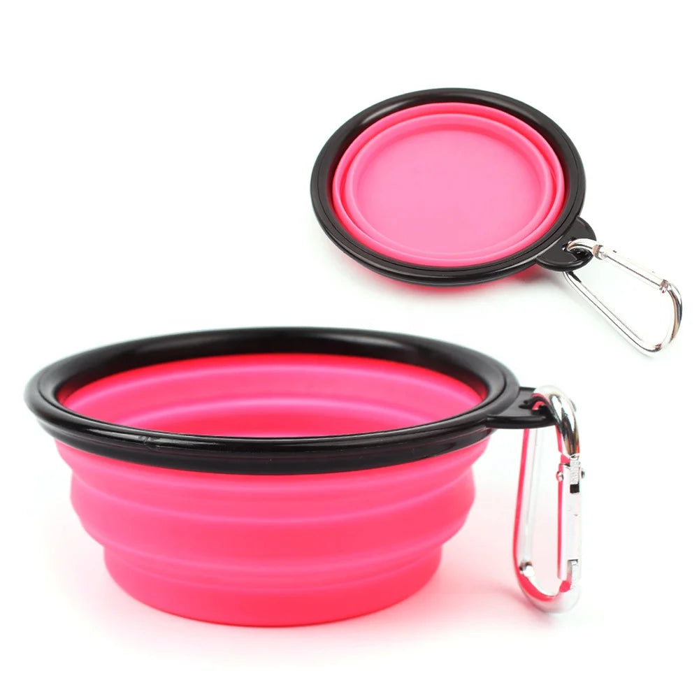 Eco Friendly High Quality Pure Solid Color Dog Silicone Outdoor Collapsible Bowl Cheap Dog Accessories Pet Feeder Bowls