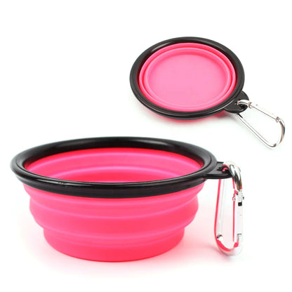 Eco Friendly High Quality Pure Solid Color Dog Silicone Outdoor Collapsible Bowl Cheap Dog Accessories Pet Feeder Bowls