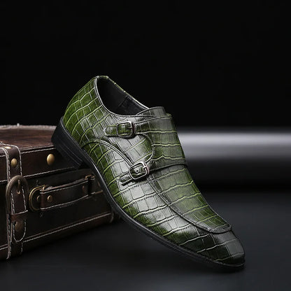 Men's Classic Solid Pattern Breathable Light Weight PU Upper Slip-On Formal Business Office & Career Shoes