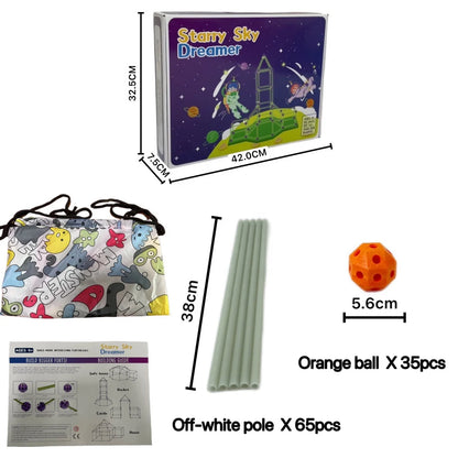 Children Build Fort DIY Construction Toys That Can Glow in the Dark by 100pcs  Fort Building Kit
