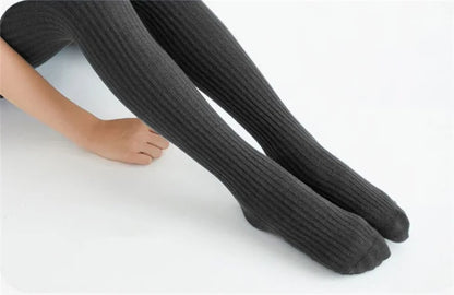 Children Tights For Girls Cotton Knitted Kid's Girls Pantyhose Solid Soft Baby Leggings White Black Tight Spring Autumn 1-9Years