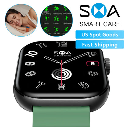 US Fast Ship Smartwatch for Men 2.01" AMOLED Display Always-on Heart Rate Monitor IP68 Waterproof Multi-Sport Tracker with Sleep