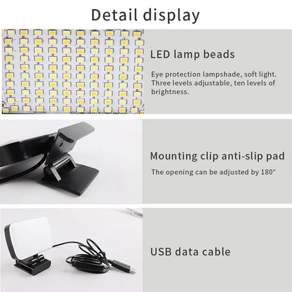 Video Conference Selfie Ring Lamp Light For iPad Laptop PC Webcam Studio LED Dimmable Lighting With Clip For Youtube Live Stream