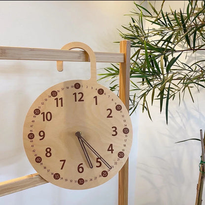 Wooden Silent Wall Clock Home Silent Wall Clock Children's Math Toy Silent Silent Eco-friendly Toy