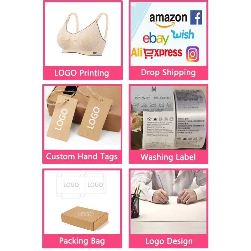 Wholesale LOGO Custom Modal Heart Pattern Front Open Comfort No Steel Ring Maternity Nursing Bra for Women