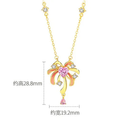 Brilliant Fireworks Necklace for Women, S925 Sterling Silver, Exudes a Niche Charm and a Sense of High-end Enamel Luminescent
