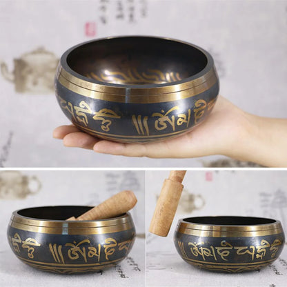 Tibetan Chime Singing Bowl Nepal Tibetan Sing Bowl Handmade Buddha Buddhist Sound Yoga Meditation Healing Copper Singing Bowl