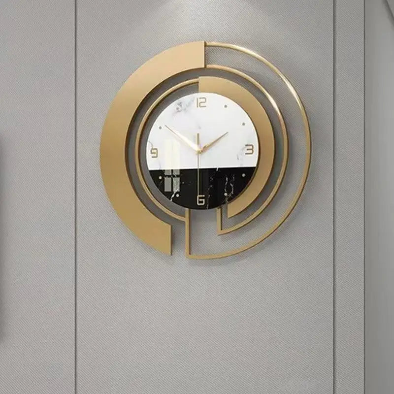45CM High Gloss Glass Metal Home Decor Living Room Wall Clock Modern Silent Hanging Quartz Watch for Sale Dropshipping DDP