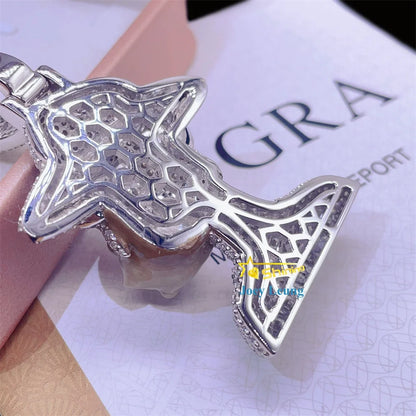 Luxury Hip Hop Jewelry 925 Sterling Silver VVS Mossinate Diamond 3D Design Enamel Iced Out Pendant Moissanite Custom Pendant