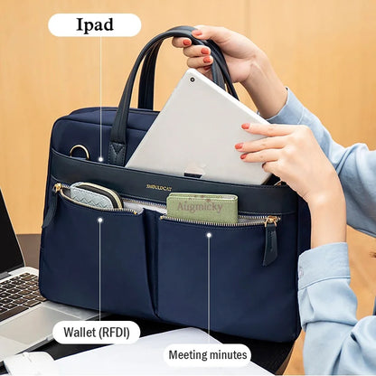 Fashion Women's Laptop Briefcase Business Document Organizer for 13.3 15 16 Inch Laptop Shoulder Bags Business Office Ladies