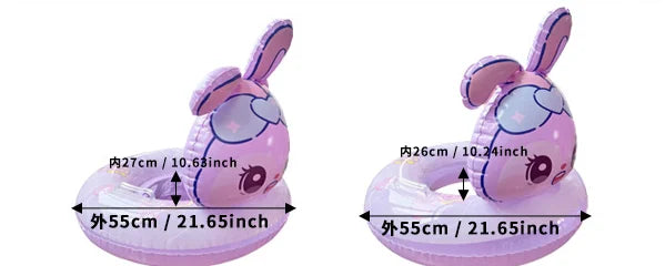 Thickened Baby Inflatable Children's Swimming Ring for Boys Girls Eco-friendly PVC Water Sport Use Purple Bear Seat with Handle