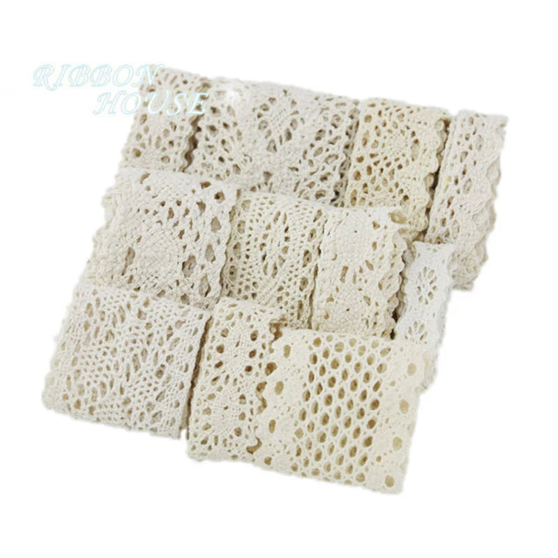 (5Meter/roll) 60mm Width Beige Cotton Embroidered Laces Clothing Handmade DIY Decorate Sewing Craft Materials Lace Fabric