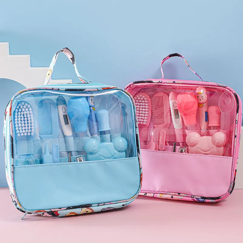 Baby Care Bag Set New Born Baby Products Baby Nasal Aspirator Nail Clipper Thermometer 13 Piece Daily Cleaning Care