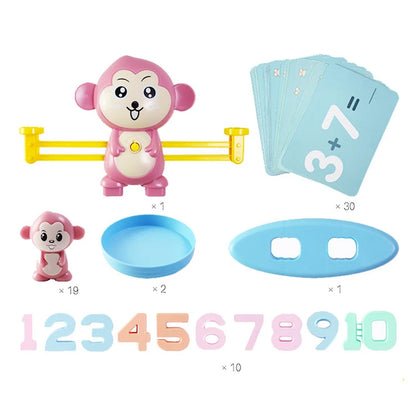 New Montessori Math Toy Monkey Digital Maths Balance Scale Toy Educational Balancing Scale Number Board Game Kids Learning Toys