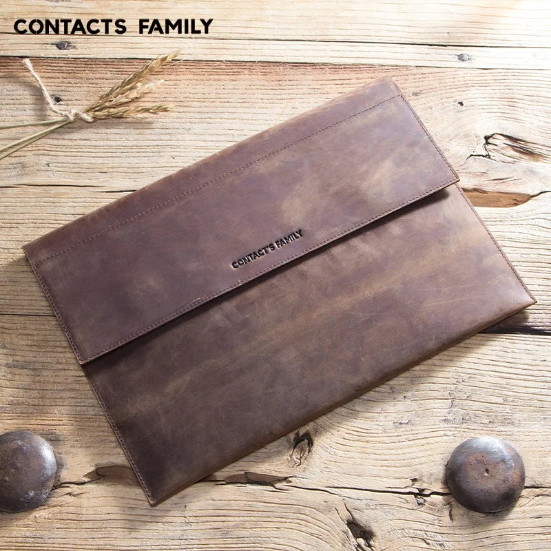 Genuine Leather Tablet Sleeve Case for iPad Pro 12.9 2020-2021 MacBook 12-inch Galaxy Tab 12-inch Premium Laptop Bags & Covers