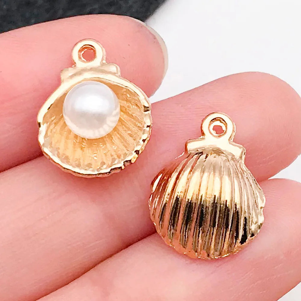 Hot Sale Natural Crafts Alloy Ocean Starfish Conch Seashell Enamel for DIY Nautical Jewelry Making Home Decoration